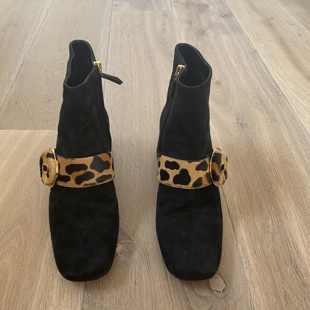 Prada Suede Leopard Boots  size 37